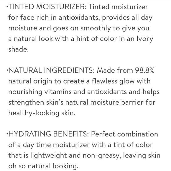 Burt's Bees 🐝 Goodness Glows Natural Tinted Moisturizer Tube #2010 Ivory 1oz - Picture 7 of 7